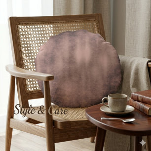 Textured Background Round Pillow for Modern Style