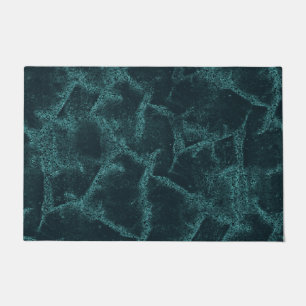Textured black and turquoise doormat