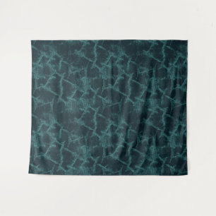 Textured black and turquoise tapestry
