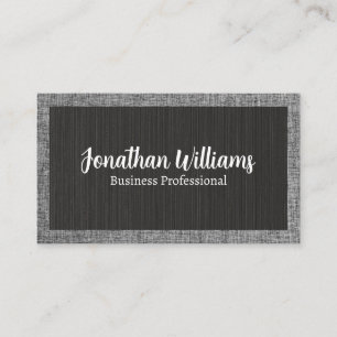 Textured Black   Fabric Grey Pattern Business Card