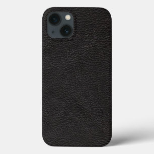 Textured Black Leather iPhone 13 Case
