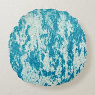 Textured blue background made of dense fabric. Con Round Cushion