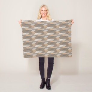 Textured Blue, Yellow, Olive Chevron. Fleece Blanket