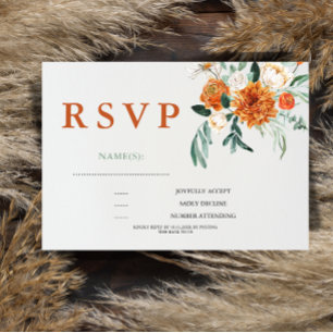 Textured Boho Pampas Grass Wedding RSVP Card