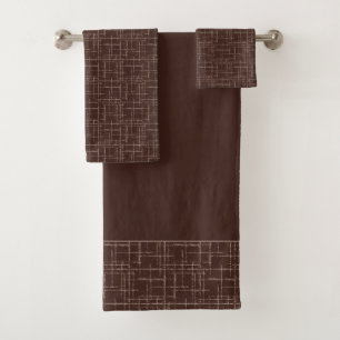 Textured brown.  bath towel set