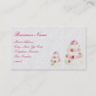Textured Cake with Pink Text Business Card