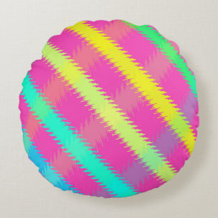 Textured Check Round Cushion