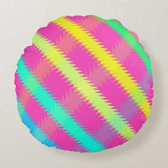 Textured Check Round Cushion (Front)