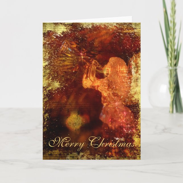 Textured Christmas Angel Holiday Card (Front)