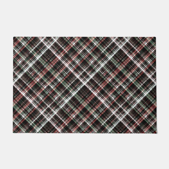 Textured Christmas tartan.  Doormat (Front)