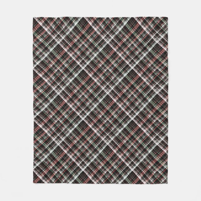Textured Christmas tartan.  Fleece Blanket (Front)