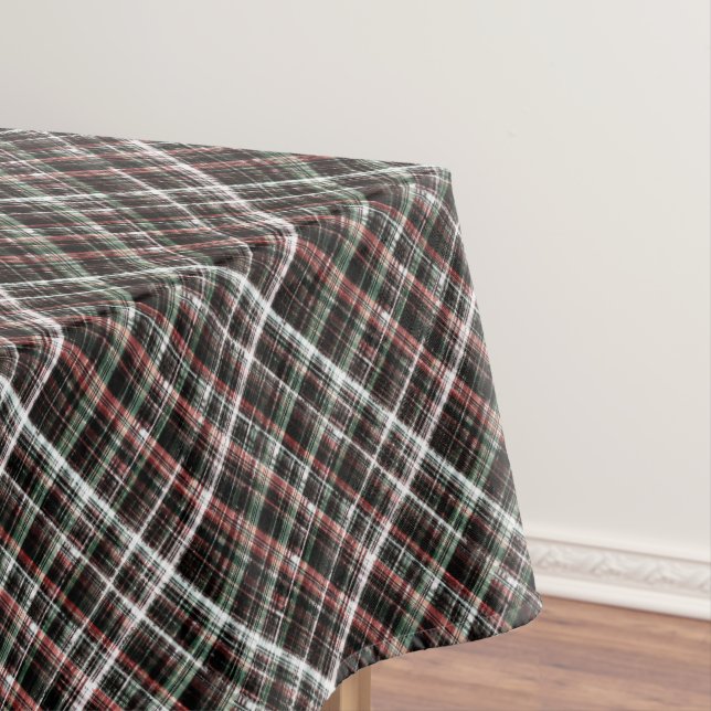 Textured Christmas tartan.  Tablecloth (In Situ)