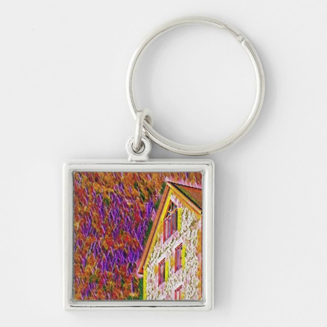 Textured colourful house key ring (Front)