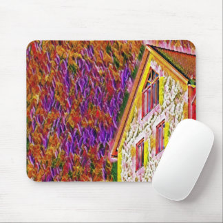 Textured colourful house mouse pad