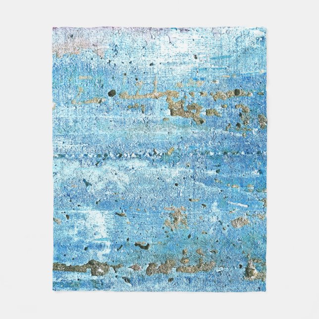 Textured concrete wall, rust stains. fleece blanket (Front)