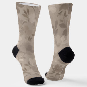 Textured Contemporary Flower Silhouettes Socks