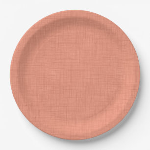Textured coral "soothing coral". popular solid paper plate