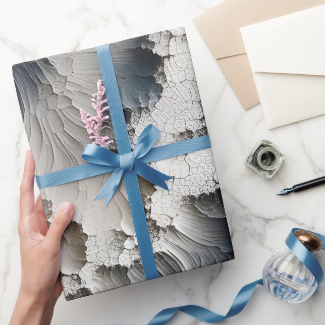 Textured Crackle Contemporary Abstract Wrapping Paper (Gifting)