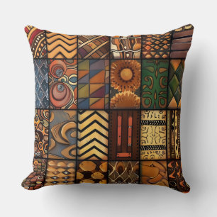Textured Cultural Patchwork Cushion
