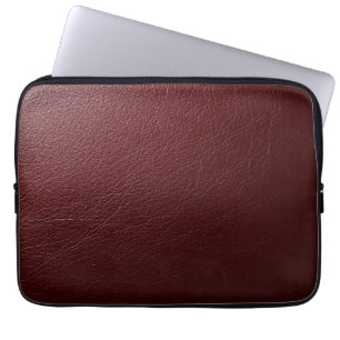 Textured Dark Red Leather Laptop Sleeve