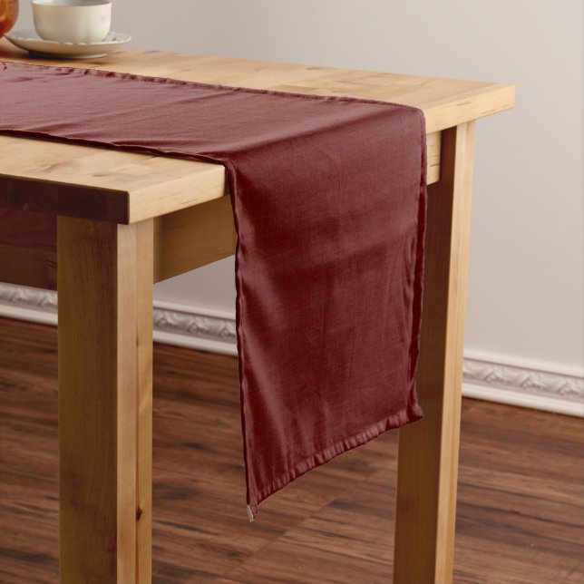 Textured dark red, red-brown. short table runner (In Situ)