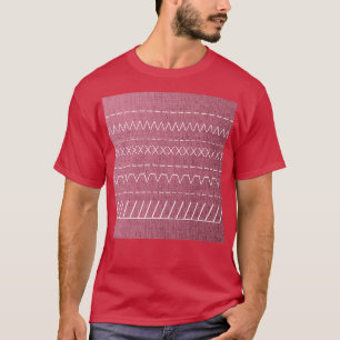 Textured Fabric Effect Sewing Stitches Pattern Cla T-Shirt