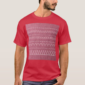 Textured Fabric Effect Sewing Stitches Pattern Cla T-Shirt