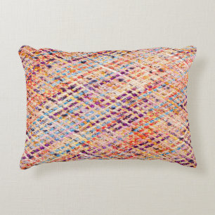 Textured Fabric Weave: Abstract Photography. Decorative Cushion