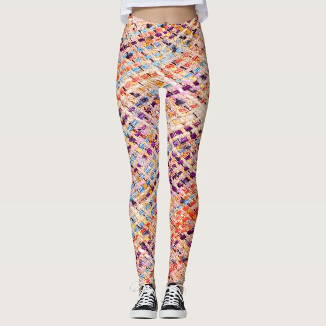 Textured Fabric Weave: Abstract Photography. Leggings (Front)
