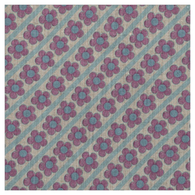 Textured Flowers (pink/blue) Fabric (Swatch)
