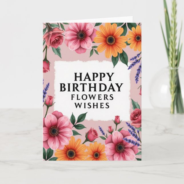 Textured Frame Birthday Card (Front)