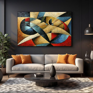 Textured Geometric Art Canvas Print