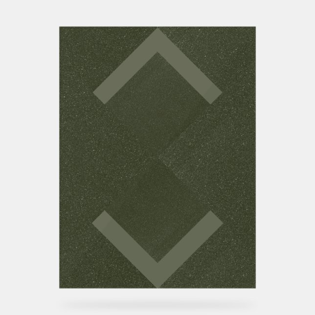 Textured Geometric Moss Acrylic Sign (Front)