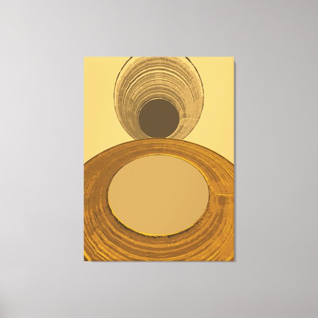 Textured Gold Abstract Geometric Contemporary Canvas Print (Front)