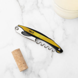 Textured gold and black stripes corkscrew