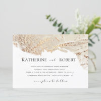 Textured Gold Faux Foil Modern Wedding Invitation