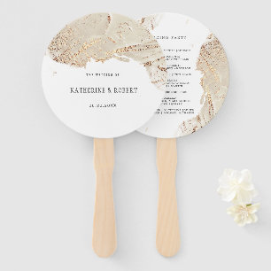 Textured Gold Faux Foil Wedding Hand Fan