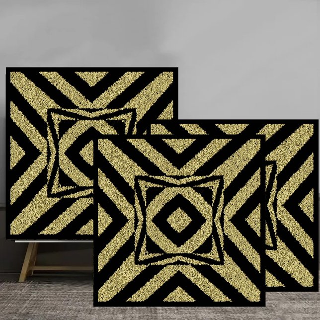 Textured Gold Geometric Chevron Pattern Tile (Creator Uploaded)