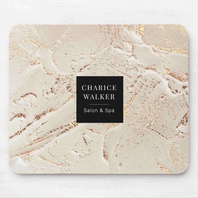 textured gold modern monogram Mouse pad (Front)