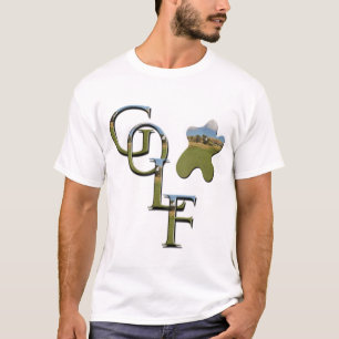 Textured Golf Logo With Golf Course, T-Shirt