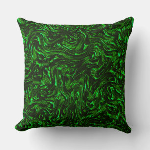 Textured grain metallic green cushion