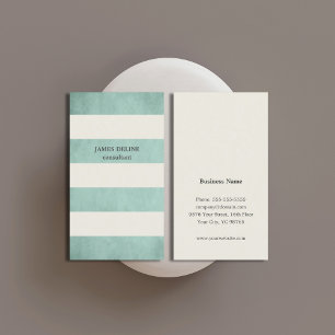 Textured Green Vintage Stripes Consultant Business Card