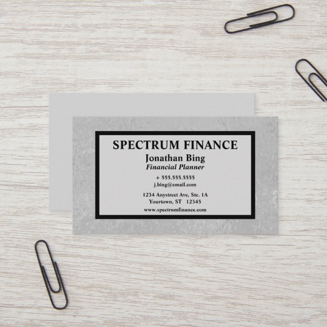 Textured Grey and Black Luxurious Business Card (Front/Back In Situ)