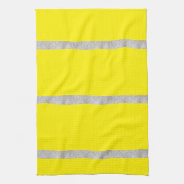 Textured grey and yellow stripes tea towel (Vertical)