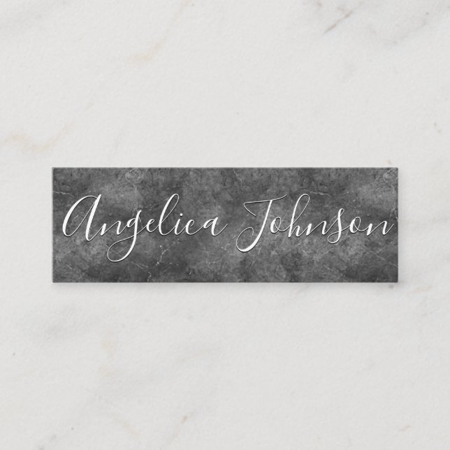 Textured Grey Mini Business Card (Front)
