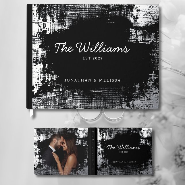 Textured Guest Book Photo Foil Guestbooks Black (Creator Uploaded)