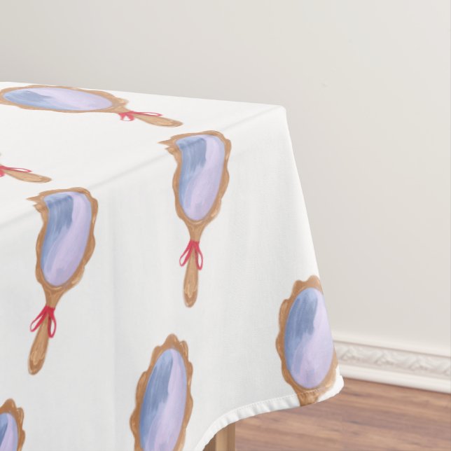 Textured Hand-drawn Bridal Mirror Tablecloth (In Situ)