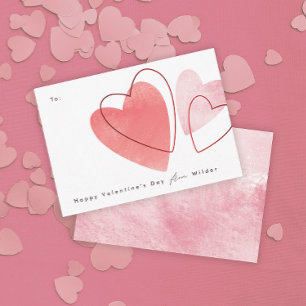 Textured Hearts Classroom Valentine Card