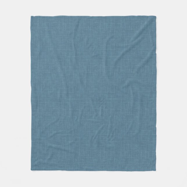 Textured herringbone blue.  fleece blanket (Front)