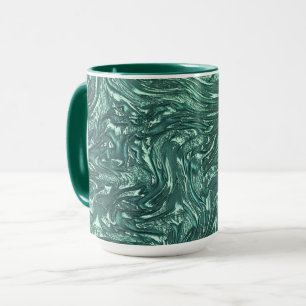 Textured jade and greenish cyan shades mug